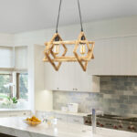 Φωτιστικό οροφής Pedora Megapap E27 ξύλινο δίφωτο χρώμα φυσικό 40x22x80εκ. - Image 2