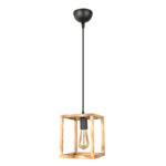 Φωτιστικό οροφής Kubo Megapap E27 ξύλινο μονόφωτο χρώμα φυσικό 18x18x65εκ.