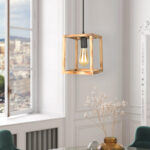 Φωτιστικό οροφής Kubo Megapap E27 ξύλινο μονόφωτο χρώμα φυσικό 18x18x65εκ. - Image 2