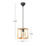 Φωτιστικό οροφής Kubo Megapap E27 ξύλινο μονόφωτο χρώμα φυσικό 18x18x65εκ. - Image 3