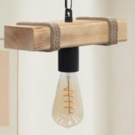 Φωτιστικό οροφής Vero Megapap E27 ξύλινο μονόφωτο χρώμα φυσικό 25x8x65εκ. - Image 3