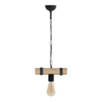 Φωτιστικό οροφής Vero Megapap E27 ξύλινο μονόφωτο χρώμα φυσικό - μαύρο 25x8x65εκ.