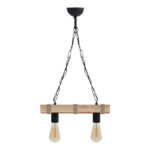 Φωτιστικό οροφής Vero Megapap E27 ξύλινο δίφωτο χρώμα φυσικό 40x8x65εκ.