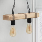 Φωτιστικό οροφής Vero Megapap E27 ξύλινο δίφωτο χρώμα φυσικό 40x8x65εκ. - Image 3