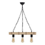 Φωτιστικό οροφής Vero Megapap E27 ξύλινο τρίφωτο χρώμα φυσικό 50x8x65εκ.