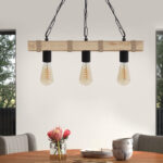 Φωτιστικό οροφής Vero Megapap E27 ξύλινο τρίφωτο χρώμα φυσικό 50x8x65εκ. - Image 2