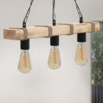 Φωτιστικό οροφής Vero Megapap E27 ξύλινο τρίφωτο χρώμα φυσικό 50x8x65εκ. - Image 3