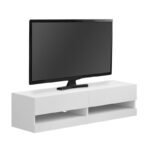 Έπιπλο τηλεόρασης επιτοίχιο Moon Megapap με LED χρώμα λευκό 120x33,8x30εκ. - Image 5