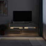 Έπιπλο τηλεόρασης επιτοίχιο Moon Megapap με LED χρώμα γκρι ρετρό 120x33,8x30εκ. - Image 2