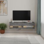 Έπιπλο τηλεόρασης επιτοίχιο Moon Megapap με LED χρώμα γκρι ρετρό 120x33,8x30εκ. - Image 3