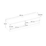 Έπιπλο τηλεόρασης επιτοίχιο Moon Megapap με LED χρώμα γκρι ρετρό 120x33,8x30εκ. - Image 6