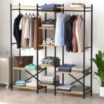 Ντουλάπα ρούχων ανοιχτή - Έπιπλο εισόδου Openix Megapap χρώμα pine oak 171,7x34,2x180,7εκ. - Image 2