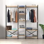 Ντουλάπα ρούχων ανοιχτή - Έπιπλο εισόδου Openix Megapap χρώμα pine oak 171,7x34,2x180,7εκ. - Image 3