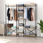 Ντουλάπα ρούχων ανοιχτή - Έπιπλο εισόδου Openix Megapap χρώμα pine oak 171,7x34,2x180,7εκ. - Image 4