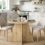 Τραπέζι Tailor Megapap χρώμα sapphire oak Ø100x75,7εκ. - Image 3