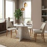 Τραπέζι Tailor Megapap χρώμα λευκό εφέ μαρμάρου Ø100x75,7εκ. - Image 3