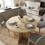 Τραπέζι Tailor Megapap χρώμα sapphire oak Ø120x75,7εκ. - Image 2