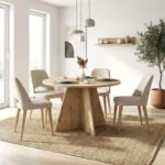 Τραπέζι Tailor Megapap χρώμα sapphire oak Ø120x75,7εκ. - Image 5