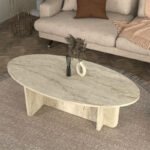 Τραπεζάκι σαλονιού Ravey Megapap χρώμα travertine 120x60x39,6εκ. - Image 2