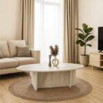 Τραπεζάκι σαλονιού Ravey Megapap χρώμα travertine 120x60x39,6εκ. - Image 3