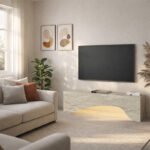 Έπιπλο τηλεόρασης Mara Megapap με LED χρώμα travertine 150x31,4x40εκ. - Image 5