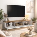 Έπιπλο τηλεόρασης Bono Megapap χρώμα λευκό - sepet oak 150x32,3x42,1εκ. - Image 3