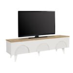 Έπιπλο τηλεόρασης Bono Megapap χρώμα λευκό - sepet oak 150x32,3x42,1εκ. - Image 5