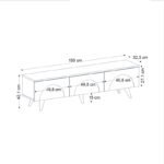 Έπιπλο τηλεόρασης Bono Megapap χρώμα λευκό - sepet oak 150x32,3x42,1εκ. - Image 6