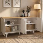 Μπουφές Bono Megapap χρώμα λευκό - sepet oak 150x45x74,6εκ. - Image 2