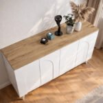 Μπουφές Bono Megapap χρώμα λευκό - sepet oak 150x45x74,6εκ. - Image 3