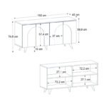 Μπουφές Bono Megapap χρώμα λευκό - sepet oak 150x45x74,6εκ. - Image 6