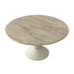 Τραπεζάκι σαλονιού Lepper Megapap χρώμα travertine - sandstone Ø75x39,8εκ. - Image 5