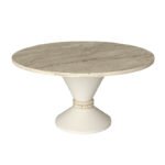 Τραπεζάκι σαλονιού Lepper Megapap χρώμα travertine - sandstone Ø75x39,8εκ. - Image 6