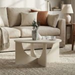 Τραπεζάκι σαλονιού Lemmar Megapap χρώμα sandstone Ø75x36,8εκ. - Image 4