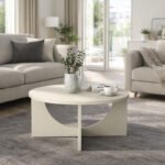 Τραπεζάκι σαλονιού Lemmar Megapap χρώμα sandstone Ø75x36,8εκ. - Image 5