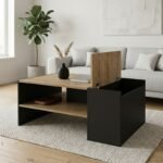 Τραπεζάκι σαλονιού Izia Megapap χρώμα sapphire oak - ανθρακί 110x60x45εκ. - Image 2