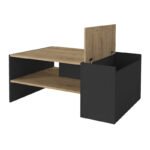 Τραπεζάκι σαλονιού Izia Megapap χρώμα sapphire oak - ανθρακί 110x60x45εκ. - Image 4