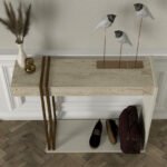 Κονσόλα Desca Megapap χρώμα travertine - sandstone - χρυσό 91,8x29,6x74,2εκ. - Image 4