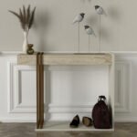 Κονσόλα Desca Megapap χρώμα travertine - sandstone - χρυσό 91,8x29,6x74,2εκ. - Image 5