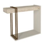 Κονσόλα Desca Megapap χρώμα travertine - sandstone - χρυσό 91,8x29,6x74,2εκ. - Image 6