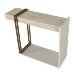 Κονσόλα Desca Megapap χρώμα travertine - sandstone - χρυσό 91,8x29,6x74,2εκ. - Image 7