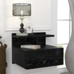 Κομοδίνο επιτοίχιο Mislina Megapap χρώμα sencron black 40x33,2x32εκ.