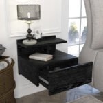 Κομοδίνο επιτοίχιο Mislina Megapap χρώμα sencron black 40x33,2x32εκ. - Image 2