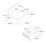Κομοδίνο επιτοίχιο Mislina Megapap χρώμα travertine 40x33,2x32εκ. - Image 6