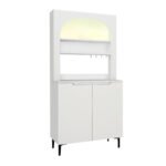 Έπιπλο κουζίνας με LED Melinta 2 Megapap χρώμα λευκό 90x40x181,8εκ. - Image 6