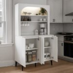 Έπιπλο κουζίνας με LED Melinta 4 Megapap χρώμα λευκό 120x40x181,8εκ. - Image 2