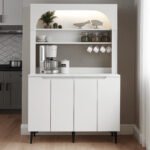 Έπιπλο κουζίνας με LED Melinta 4 Megapap χρώμα λευκό 120x40x181,8εκ. - Image 4