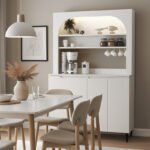 Έπιπλο κουζίνας με LED Melinta 4 Megapap χρώμα λευκό 120x40x181,8εκ. - Image 5