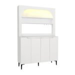 Έπιπλο κουζίνας με LED Melinta 4 Megapap χρώμα λευκό 120x40x181,8εκ. - Image 6