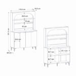 Έπιπλο κουζίνας με LED Melinta 4 Megapap χρώμα λευκό 120x40x181,8εκ. - Image 7